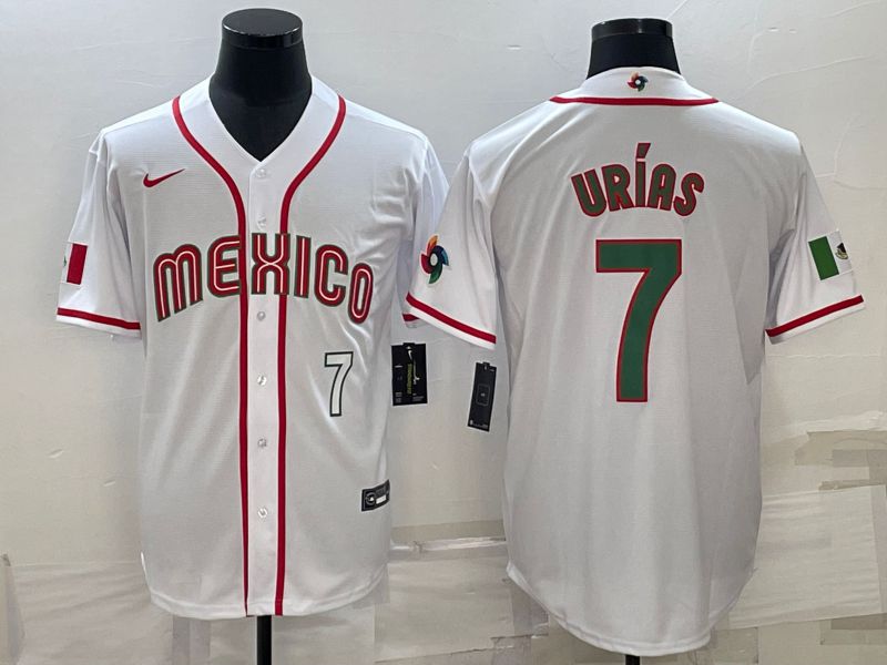 Men 2023 World Cub Mexico #7 Urias White Nike MLB Jersey4->more jerseys->MLB Jersey